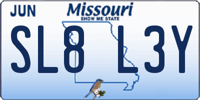 MO license plate SL8L3Y