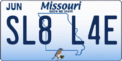 MO license plate SL8L4E