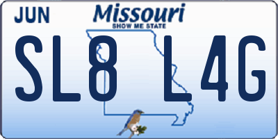 MO license plate SL8L4G