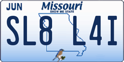 MO license plate SL8L4I