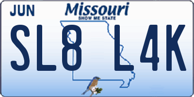 MO license plate SL8L4K