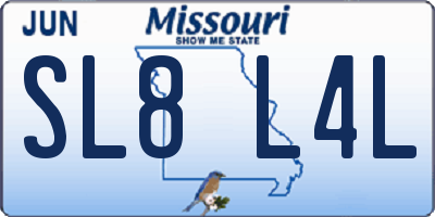 MO license plate SL8L4L