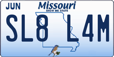 MO license plate SL8L4M