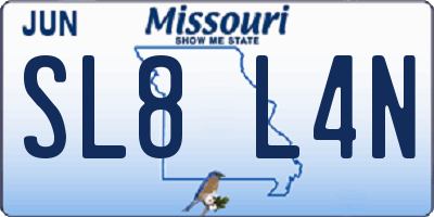 MO license plate SL8L4N
