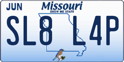 MO license plate SL8L4P