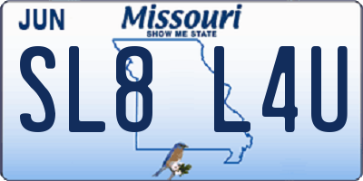 MO license plate SL8L4U
