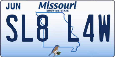 MO license plate SL8L4W