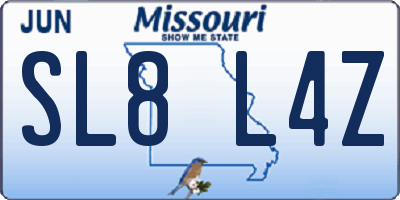 MO license plate SL8L4Z