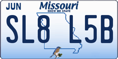 MO license plate SL8L5B