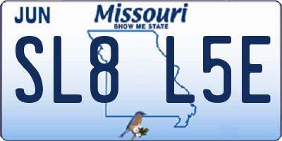 MO license plate SL8L5E