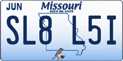 MO license plate SL8L5I