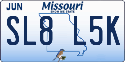 MO license plate SL8L5K