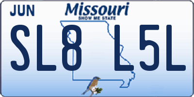 MO license plate SL8L5L