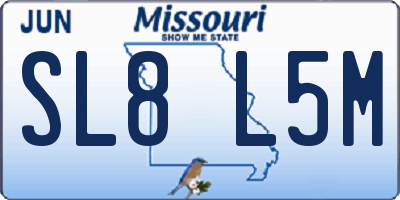 MO license plate SL8L5M