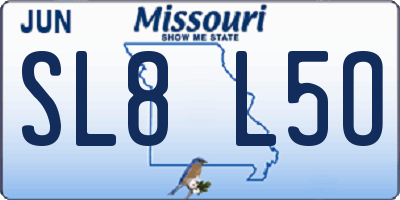 MO license plate SL8L5O