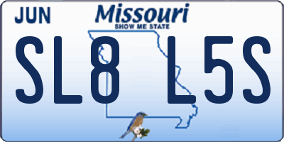 MO license plate SL8L5S