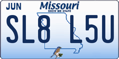 MO license plate SL8L5U