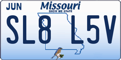 MO license plate SL8L5V