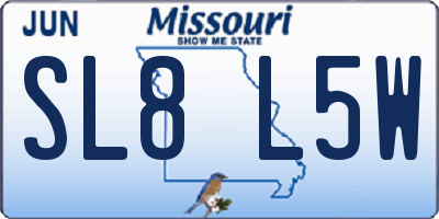 MO license plate SL8L5W