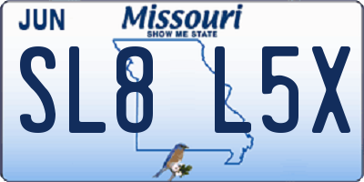 MO license plate SL8L5X