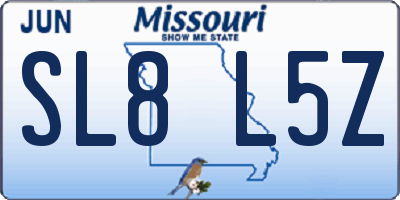 MO license plate SL8L5Z