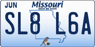 MO license plate SL8L6A