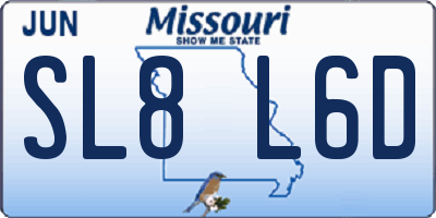 MO license plate SL8L6D