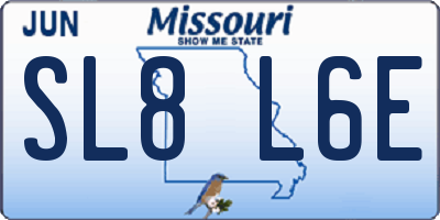 MO license plate SL8L6E