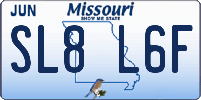 MO license plate SL8L6F