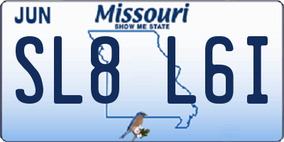 MO license plate SL8L6I