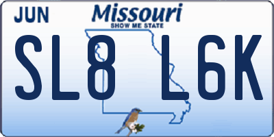MO license plate SL8L6K