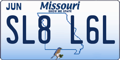MO license plate SL8L6L