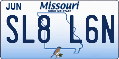 MO license plate SL8L6N