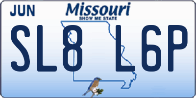 MO license plate SL8L6P