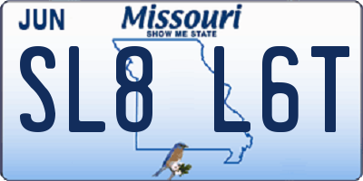 MO license plate SL8L6T