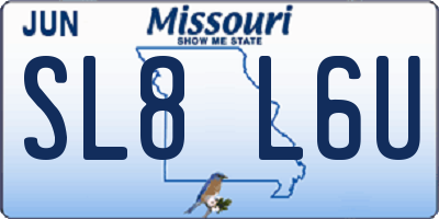 MO license plate SL8L6U