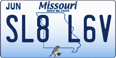 MO license plate SL8L6V
