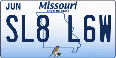 MO license plate SL8L6W