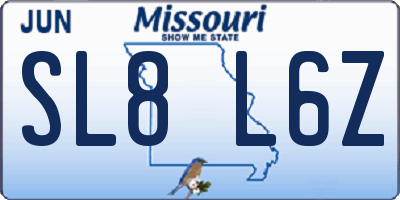 MO license plate SL8L6Z