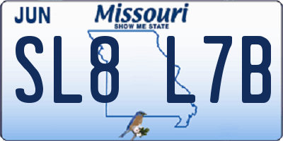 MO license plate SL8L7B