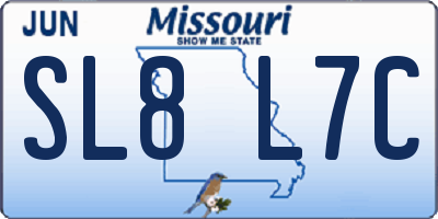 MO license plate SL8L7C