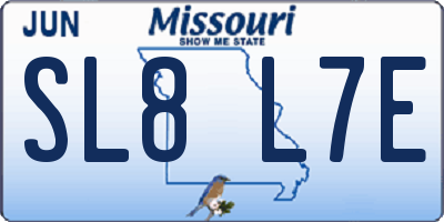 MO license plate SL8L7E