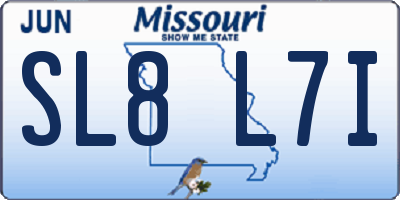 MO license plate SL8L7I