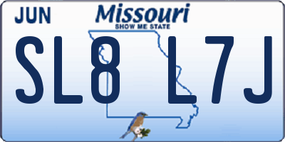 MO license plate SL8L7J
