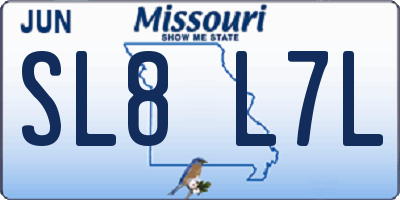 MO license plate SL8L7L