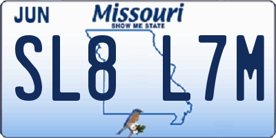 MO license plate SL8L7M