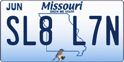 MO license plate SL8L7N