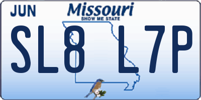 MO license plate SL8L7P