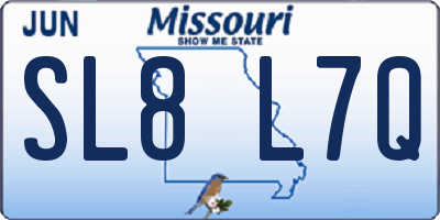 MO license plate SL8L7Q
