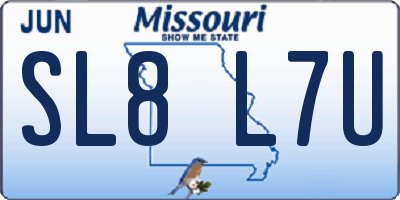MO license plate SL8L7U